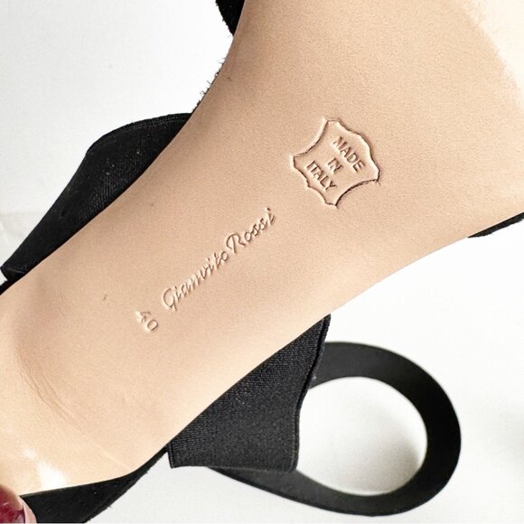 GIANVITO ROSSI Suede Pumps with Crisscross Elastic Strap black size 40 - Picture 8 of 8